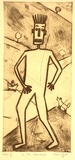 Artist: White, Nigel. | Title: In the beginning | Date: 1991 | Technique: drypoint, printed in sepia ink, from one plate