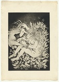 Artist: BOYD, Arthur | Title: (Lady and unicorn wrapped in foliage). | Date: 1973-74 | Technique: aquatint, printed in black ink, from one plate | Copyright: Reproduced with permission of Bundanon Trust