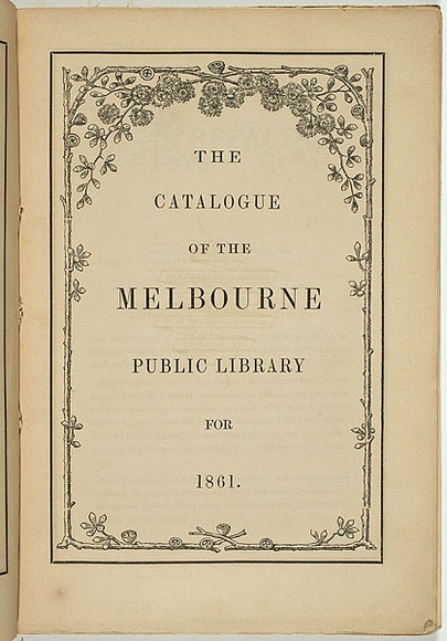Title: Title page: Eucalyptus coriacea. | Date: 1861 | Technique: wood-engraving, printed in black ink, from one block; letterpress text