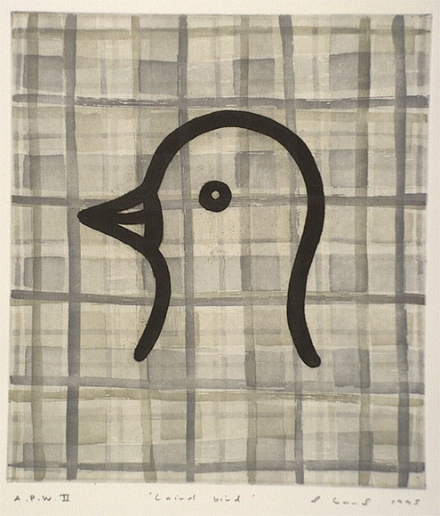 Artist: Band, David. | Title: Laird bird | Date: 1995, August | Technique: etching and aquatint, printed in black ink, from one plate; hand coloured