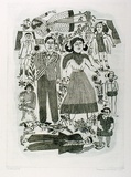 Artist: HANRAHAN, Barbara | Title: My family | Date: 1978 | Technique: etching, printed in blue with plate-tone