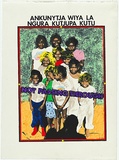 Artist: WORSTEAD, Paul | Title: Not passing through - ANKUNYTJA WIYA LA NGURA KUTJUPA KUTU | Date: 1983 | Technique: screenprint, printed in colour, from six stencils; hand-coloured | Copyright: This work appears on screen courtesy of the artist
