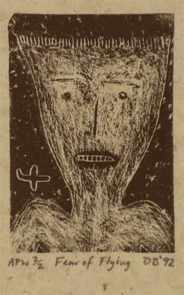 Artist: Bowen, Dean. | Title: Fear of flying | Date: 1992 | Technique: etching, printed in black ink, from one plate