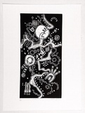 Artist: JOSE, Ellen | Title: Lakes | Date: 1988 | Technique: linocut, printed in black ink, from one block