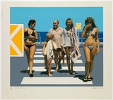 Artist: Robinson, Sally. | Title: Beach crossing. | Date: 1976 | Technique: photo-screenprint and screenprint, printed in colour, from multiple stencils | Copyright: Represented by Robin Gibson, Sydney, AGOG in Canberra & Editions Gallery, Melbourne