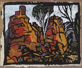 Artist: PRESTON, Margaret | Title: Rocks in Roper River. | Date: 1953 | Technique: stencil, printed in colour, from one hand-cut paper stencil | Copyright: © Margaret Preston. Licensed by VISCOPY, Australia