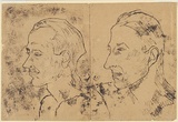 Artist: Simon, Bruno. | Title: Fellow Internees | Date: 1940, 18 December | Technique: monotype, printed in brown ink, from one plate