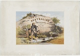 Title: Title page: The artist crossing a creek. | Date: 1865 | Technique: lithograph, printed in colour, from multiple stones