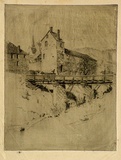 Artist: Bull, Norma C. | Title: The old mill Hobart. | Date: 1938 | Technique: etching and aquatint, printed in black ink, from one plate