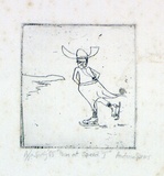 Artist: Speirs, Andrew. | Title: Nun at speed I | Date: 1985, Spring | Technique: etching, foul biting printed in black ink, from one  plate