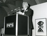 Title: James Mollison, Director opening the exhibition, Prints and printmaking: Pre-settlement to present. Canberra: National Gallery of Australia, 18 February 1988.