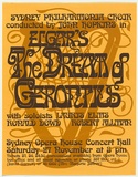 Artist: b'PHILLIPS, Peter' | Title: bElgar's The dream of Gerontius...Opera House Concert Hall | Date: 1976 | Technique: b'screenprint, printed in colour, from two stencils'