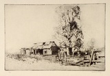 Artist: LONG, Sydney | Title: The deserted selection. | Date: 1923 | Technique: line-etching, printed in black ink with plate tone, from one copper plate | Copyright: Reproduced with the kind permission of the Ophthalmic Research Institute of Australia