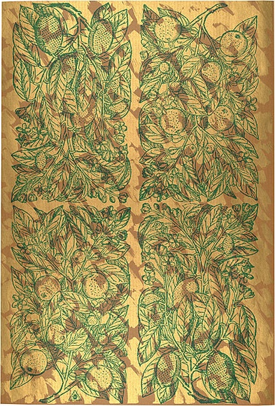 Artist: b'REDBACK GRAPHIX' | Title: b'Wrapping paper: Gold' | Date: 1986 | Technique: b'screenprint, printed in colour, from three stencils' Artist: b'REDBACK GRAPHIX' | Title: b'Wrapping paper: Gold' | Date: 1986 | Technique: b'screenprint, printed in colour, from three stencils'