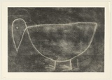 Artist: Leunig, Michael. | Title: Bird (ochre) | Date: 1991 | Technique: lithograph, printed in black ink, from one plate
