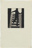 Artist: MADDOCK, Bea | Title: Figure on the stairs | Date: October 1965 | Technique: line-etching and aquatint, printed in black ink, from one copper plate