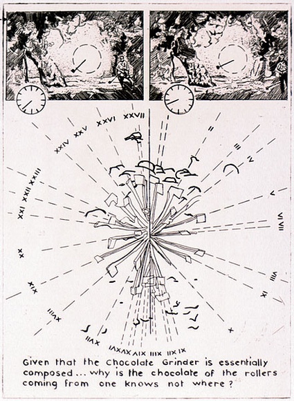 Artist: b'Tillers, Imants.' | Title: b'Given that the chocolate grinder is essentially composed ...' | Date: 1976 | Technique: b'etching and aquatint, printed in brown ink with plate-tone, from one copper plate' | Copyright: b'Courtesy of the artist' Artist: b'Tillers, Imants.' | Title: b'Given that the chocolate grinder is essentially composed ...' | Date: 1976 | Technique: b'etching and aquatint, printed in brown ink with plate-tone, from one copper plate' | Copyright: b'Courtesy of the artist'