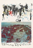 Artist: MEYER, Bill | Title: Wish you were here | Date: 1983 | Technique: screenprint, printed in twelve colours, from four colour separation screens, one photographic block out and photo ortho screen, two hand drawn with charcoal on acetate for indirect photo screen | Copyright: © Bill Meyer