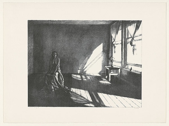 Artist: b'Dunlop, Brian.' | Title: b'Sunlight and shadow' | Date: c1984 | Technique: b'lithograph, printed in black ink, from one stone' Artist: b'Dunlop, Brian.' | Title: b'Sunlight and shadow' | Date: c1984 | Technique: b'lithograph, printed in black ink, from one stone'