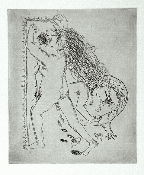 Artist: b'BOYD, Arthur' | Title: b'Mad woman.' | Date: 1970 | Technique: b'etching, printed in black ink, from one plate' | Copyright: b'Reproduced with permission of Bundanon Trust' Artist: b'BOYD, Arthur' | Title: b'Mad woman.' | Date: 1970 | Technique: b'etching, printed in black ink, from one plate' | Copyright: b'Reproduced with permission of Bundanon Trust'