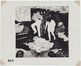 Artist: MADDOCK, Bea | Title: One of four negatives for four colour separations (of the scene of an accident or fire etc.) | Date: 1971 | Technique: photographic negative with additions in permanent black marker pen