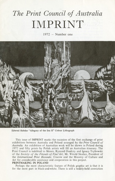 Artist: b'PRINT COUNCIL OF AUSTRALIA' | Title: b'Periodical | Imprint. Melbourne: Print Council of Australia, vol. 07, no. 1, 1972' | Date: 1972 Artist: b'PRINT COUNCIL OF AUSTRALIA' | Title: b'Periodical | Imprint. Melbourne: Print Council of Australia, vol. 07, no. 1, 1972' | Date: 1972