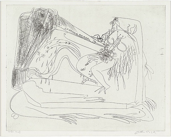 Artist: b'BOYD, Arthur' | Title: b'Pointing figure with weeping heads.' | Date: (1968-69) | Technique: b'etching, printed in black ink, from one plate' | Copyright: b'Reproduced with permission of Bundanon Trust' Artist: b'BOYD, Arthur' | Title: b'Pointing figure with weeping heads.' | Date: (1968-69) | Technique: b'etching, printed in black ink, from one plate' | Copyright: b'Reproduced with permission of Bundanon Trust'