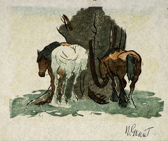 Artist: b'Grant, Nancy.' | Title: b'Resting' | Date: 1930s | Technique: b'linocut, printed in colour, from water-based inks' Artist: b'Grant, Nancy.' | Title: b'Resting' | Date: 1930s | Technique: b'linocut, printed in colour, from water-based inks'