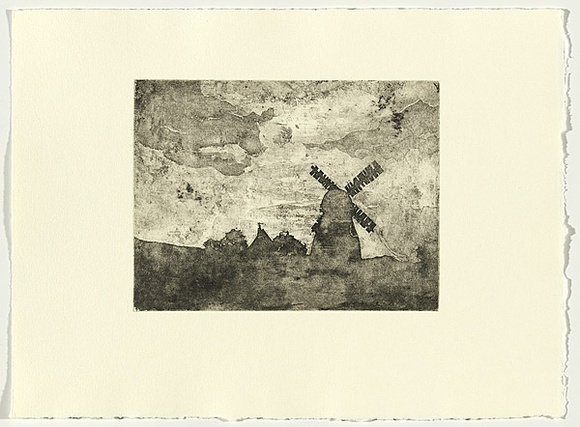 Artist: b'Long, Sydney.' | Title: b'(Windmill)' | Date: c.1919 | Technique: b'aquatint, printed in black ink, from one copper plate' | Copyright: b'Reproduced with the kind permission of the Ophthalmic Research Institute of Australia' Artist: b'Long, Sydney.' | Title: b'(Windmill)' | Date: c.1919 | Technique: b'aquatint, printed in black ink, from one copper plate' | Copyright: b'Reproduced with the kind permission of the Ophthalmic Research Institute of Australia'