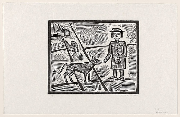 Artist: Groblicka, Lidia. | Title: Home sick | Date: 1962 | Technique: woodcut, printed in black ink, from one block
