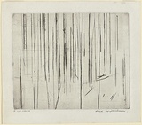Artist: b'WILLIAMS, Fred' | Title: b'Echuca landscape.' | Date: 1961 | Technique: b'engraving, printed in black ink, from one copper plate' | Copyright: b'\xc2\xa9 Fred Williams Estate'