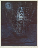 Artist: Doggett-Williams, Phillip. | Title: Crossing the river V | Date: 1993 | Technique: lithograph, printed in colour, from two stones (black and blue)