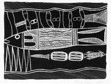 Artist: Maymuru-White, Naminapu. | Title: Nuykul at Wayawu I | Date: 1989 | Technique: lithograph, printed in black ink, from one stone