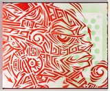 Title: Derailed | Date: 2003 | Technique: stencil, printed in red and green aerosol paint, from two stencils