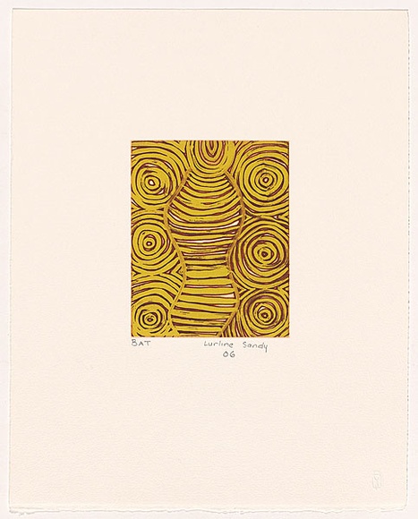 Artist: b'Sandy Nungurrayi, Lurline.' | Title: b'Untitled (2).' | Date: 2006 | Technique: b'etching, open-bite with colour roll, printed in colour, from multiple plates'
