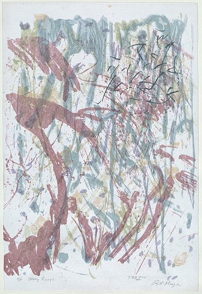 Artist: b'MEYER, Bill' | Title: b'Stony Risings.' | Date: 1988 | Technique: b'screenprint, printed in seven colours, from multiple stencils' | Copyright: b'\xc2\xa9 Bill Meyer' Artist: b'MEYER, Bill' | Title: b'Stony Risings.' | Date: 1988 | Technique: b'screenprint, printed in seven colours, from multiple stencils' | Copyright: b'\xc2\xa9 Bill Meyer'