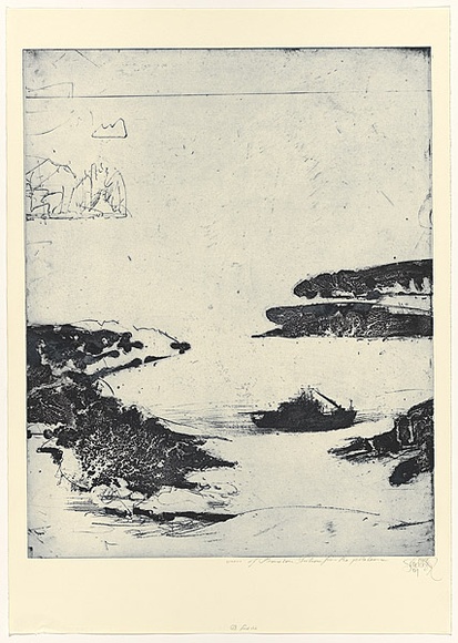 Artist: b'SCHMEISSER, Jorg' | Title: b'Mawson Station' | Date: 2001 | Technique: b'etching, printed in blue ink, from one plate' | Copyright: b'\xc2\xa9 J\xc3\xb6rg Schmeisser' Artist: b'SCHMEISSER, Jorg' | Title: b'Mawson Station' | Date: 2001 | Technique: b'etching, printed in blue ink, from one plate' | Copyright: b'\xc2\xa9 J\xc3\xb6rg Schmeisser'