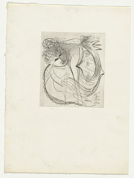 Artist: b'BOYD, Arthur' | Title: b'Resting figure with small nude inset.' | Date: (1968-69) | Technique: b'etching and drypoint, printed in black ink, from one plate' | Copyright: b'Reproduced with permission of Bundanon Trust' Artist: b'BOYD, Arthur' | Title: b'Resting figure with small nude inset.' | Date: (1968-69) | Technique: b'etching and drypoint, printed in black ink, from one plate' | Copyright: b'Reproduced with permission of Bundanon Trust'