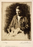 Artist: Bull, Norma C. | Title: A study. | Date: 1939 | Technique: etching, printed in brown ink with plate-tone, from one plate
