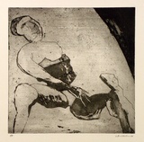 Artist: BALDESSIN, George | Title: not titled. | Date: 1964 | Technique: etching, aquatint and foul biting, printed in black ink, from one plate