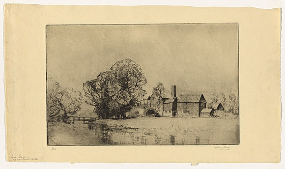Artist: b'Long, Sydney.' | Title: b'The old parchment mills' | Date: 1920 | Technique: b'line-etching and drypoint, printed in black ink, from one copper plate' | Copyright: b'Reproduced with the kind permission of the Ophthalmic Research Institute of Australia' Artist: b'Long, Sydney.' | Title: b'The old parchment mills' | Date: 1920 | Technique: b'line-etching and drypoint, printed in black ink, from one copper plate' | Copyright: b'Reproduced with the kind permission of the Ophthalmic Research Institute of Australia'