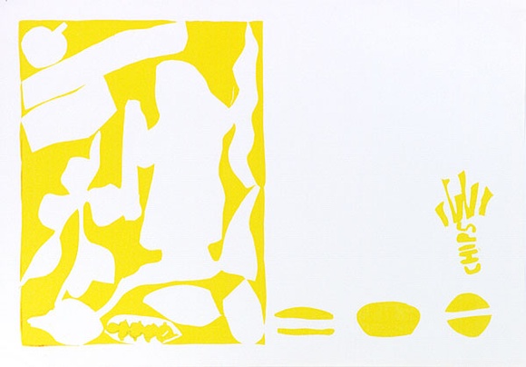 Artist: b'Rankine, Emily.' | Title: b'Ngurrju Miyi, Maju Maji (Good Food Bad Food) (yellow stencil)' | Date: 1990 | Technique: b'screenprint, printed in colour, from three stencils' Artist: b'Rankine, Emily.' | Title: b'Ngurrju Miyi, Maju Maji (Good Food Bad Food) (yellow stencil)' | Date: 1990 | Technique: b'screenprint, printed in colour, from three stencils'