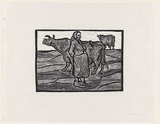 Artist: Groblicka, Lidia | Title: The shepherdess | Date: 1957 | Technique: woodcut, printed in black ink, from one block