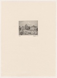 Artist: Rees, Lloyd. | Title: Plaza Soller, Majorca | Date: 1976 | Technique: softground-etching, printed in black ink, from one zinc plate | Copyright: © Alan and Jancis Rees