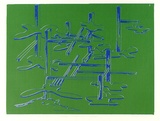 Artist: COLEING, Tony | Title: Drawing for 'to do with blue' sculpture II (2). | Date: 1975 | Technique: screenprint, printed in colour, from multiple stencils