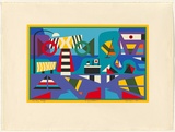 Artist: b'Sanders, Tom.' | Title: b'Regatta.' | Date: 1986 | Technique: b'screenprint, printed in colour, from 12 stencils'