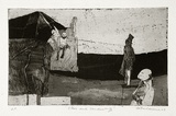 Artist: BALDESSIN, George | Title: Stars and sawdust III. | Date: 1963 | Technique: etching and aquatint, printed in black ink, from one plate