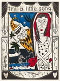 Artist: Lester, Kerrie. | Title: Ariadne auf naxos | Date: 1996 | Technique: woodcut, printed in colour, from five blocks