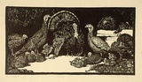 Artist: Waller, M. Napier. | Title: Turkeys | Date: 1923 | Technique: linocut, printed in black ink, from one block