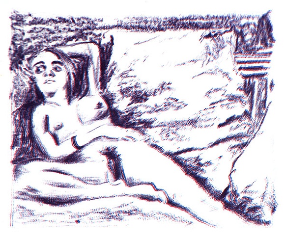 Artist: b'COLEING, Tony' | Title: b'Watching T.V.' | Date: 1986 | Technique: b'transfer-lithograph, printed in colour, from multiple stones [or plates]'